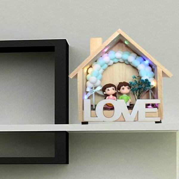 Loving Couple and Decorative Hut